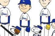 ドジャースの大谷、山本、佐々木、スヌーピーと化す