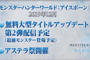 【MHWI】12月のアップデート第2弾で追加されるモンスターって何だろうな【アイスボーン】