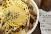 【画像】ワイチー牛、今からチーズ牛丼を食べるｗｗｗ