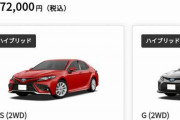 【悲報】トヨタ・カムリ　日本価格350万円～、アメリカ価格270万円～