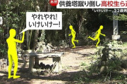 17歳高校生、供養塔や石仏44基を蹴り倒し逮捕　あおった22歳男も逮捕