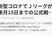 新型コロナでＪリーグが来月15日までの公式戦延期（海外の反応）