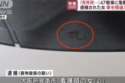 メンヘラ看護師、面識のない男性の車に47個の「死」の落書きをして逮捕　恨んでいた相手と間違えた模様