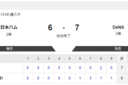 【2軍 日本ハムvs.DeNA】6-7で敗北