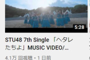 STU48の新曲MVの24時間再生数が前作4.6万再生から少なくなったけど何が原因？【STU48 7thシングルヘタレたちよ】