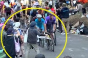 【動画】自転車の宇都宮ジャパンカップ、ババアのせいで落車事故が発生する。