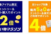 楽天市場､リピート購入ポイント2倍と全ショップポイント2倍を開始