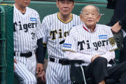 【阪神】江夏豊さん試合前セレモニーにサプライズ登場、甲子園どよめき　車いすから立ち上がる