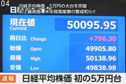 【日経平均株価】史上初めて５万円台に