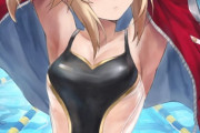 【FGO】水着のモーさんイラスト！！　競泳水着のモーさん好きです！