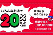 PayPay｢超ペイペイ祭！20％ポイント還元！｣ ワイ｢ほーん、ええやん｣