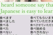 外国人「誰だよ日本語が簡単と言った奴、動詞だけでこんな変化するぞ」