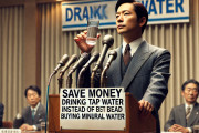 小泉進次郎「ミネラルウォーター買わないで水道水を飲めばお金が貯まる」