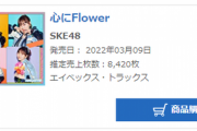 【SKE48】「心にFlower」2日目売上 8,420枚