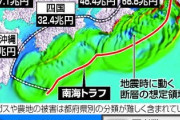 【悲報】南海トラフ大地震の想定被害総額２２０兆円、死者３２万人、全壊２３８万棟