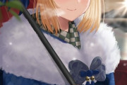 【FGO】はるかさんの晴れ着姿のアルトリアイラスト！！　青い着物がいいですね！