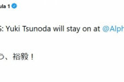 【F1】角田、契約延長