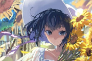 【FGO】ヒマワリの花とアリスイラスト！！　大きなヒマワリがいいですね！！