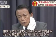 【休業補償】麻生財務大臣「いわゆる資金が、東京都は持っているんだろうね。ただ他の県でそれやれるかね？」